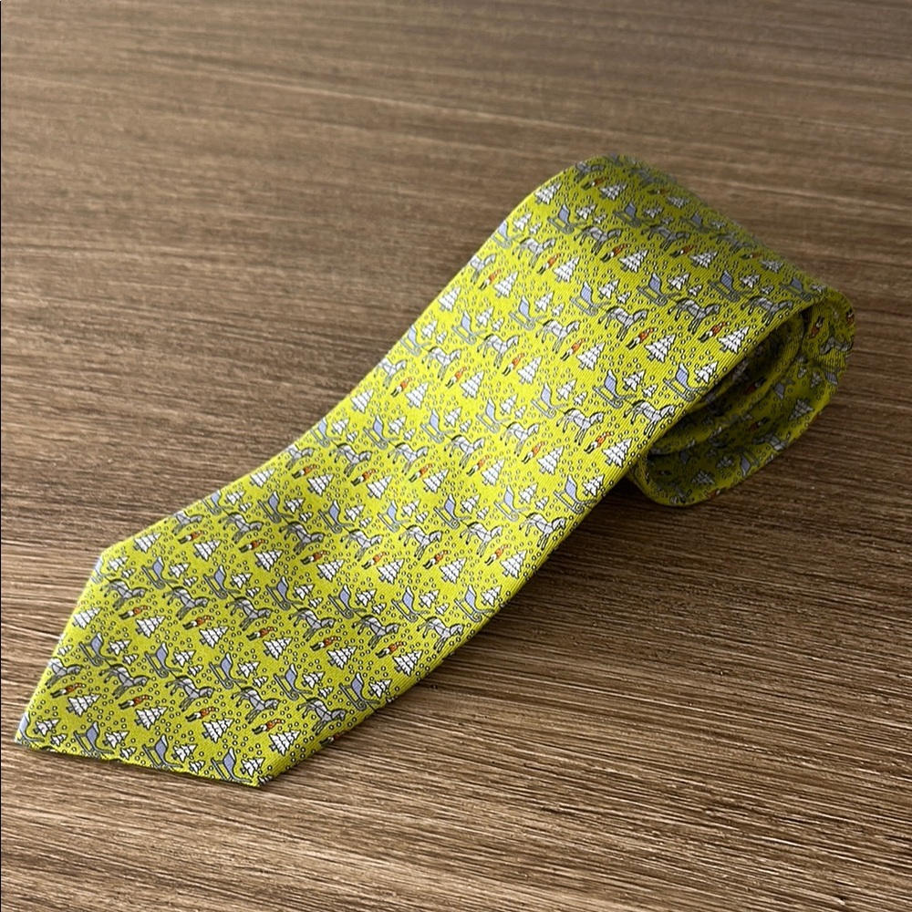 Hermes Christmas Print Tie